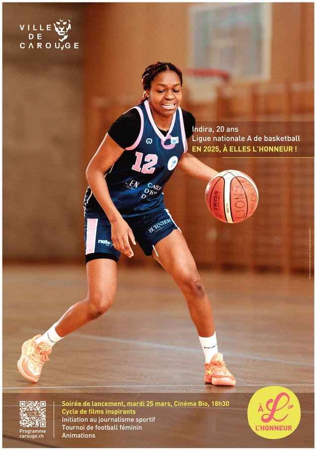 Affiche avec jeune basketteuse