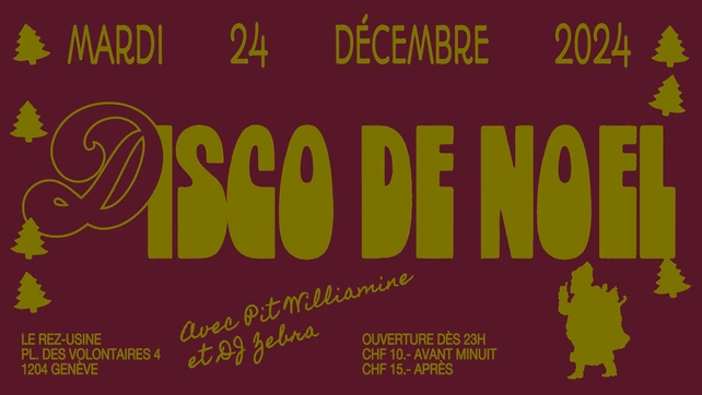 Affiche de la Disco de Noël 2024 du Rez-Usine