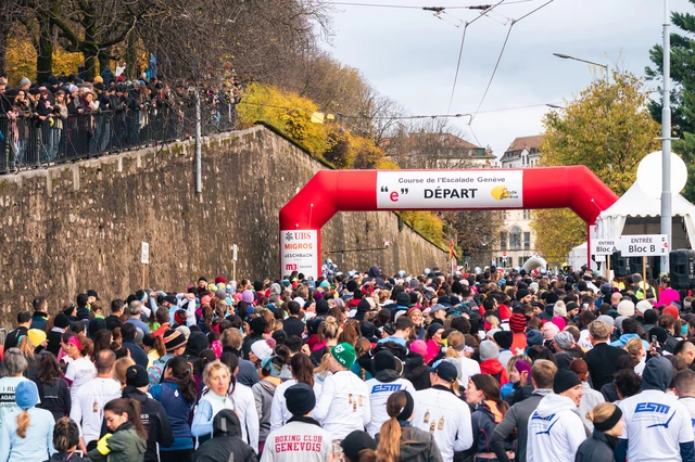 Ligne de départ de la 45e Course de l'Escalade